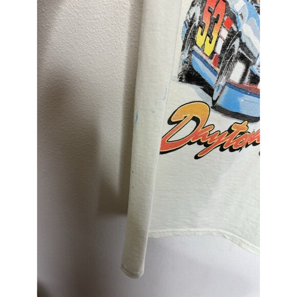 NASCAR Sz M Ivory #53 Racing T-Shirt Daytona 500 Short Sleeve Cotton Flaw - Picture 5 of 9